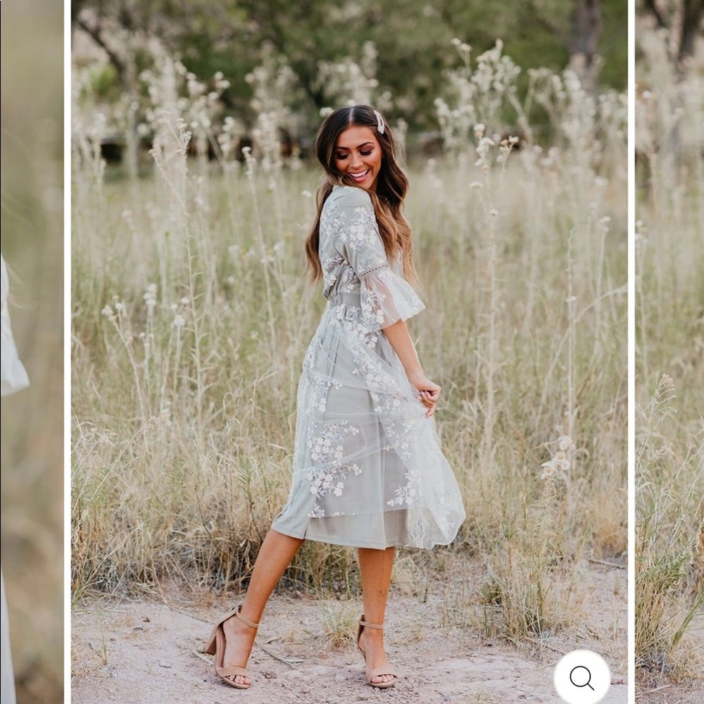 Meet Qearl Full Bloom Embroidered Midi Dress